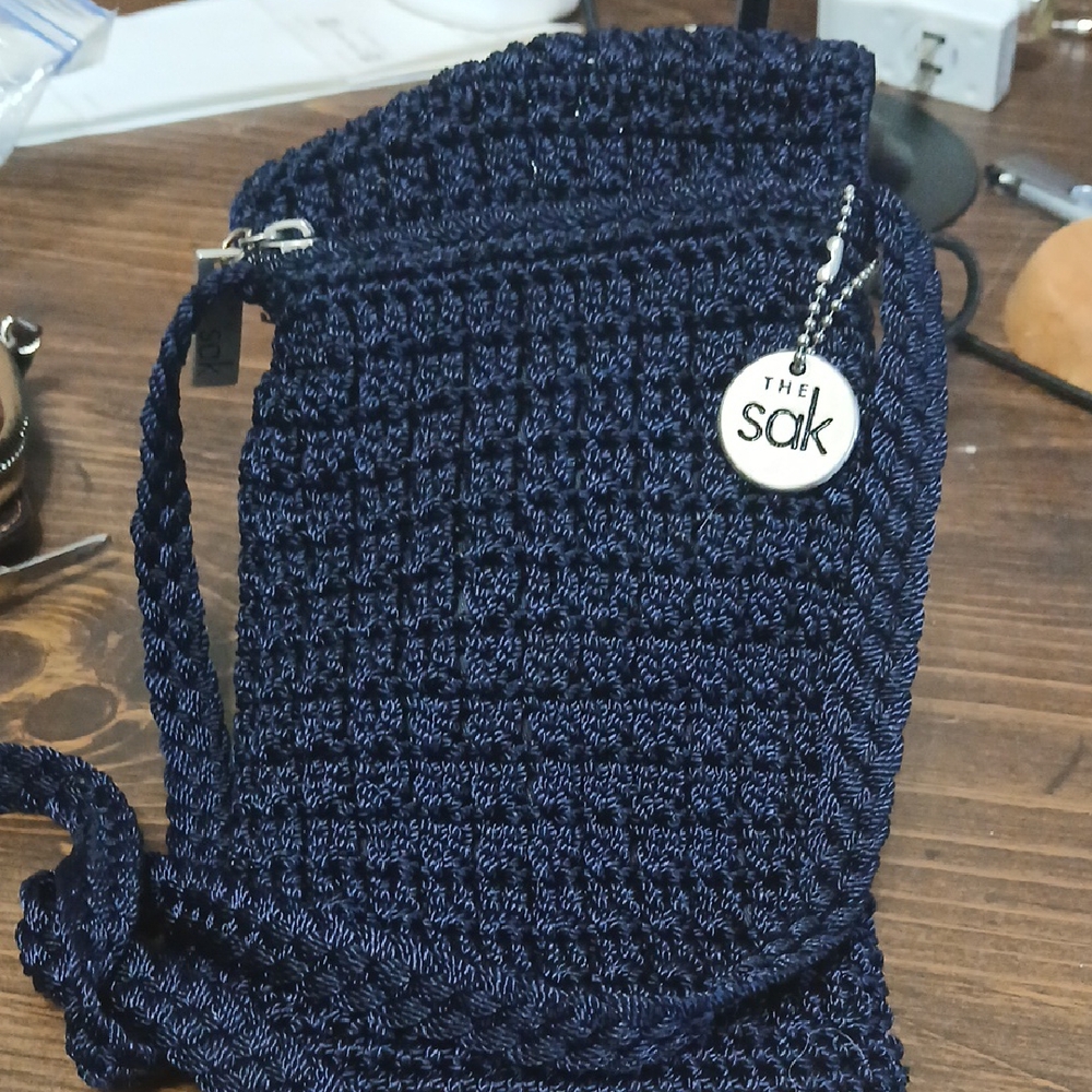 The Sak Midnight Blue Crochet Shoulder Bag Gorgeous Crossbody NWOT